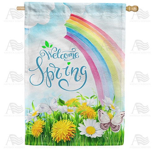 April Showers Bring May Flowers House Flag