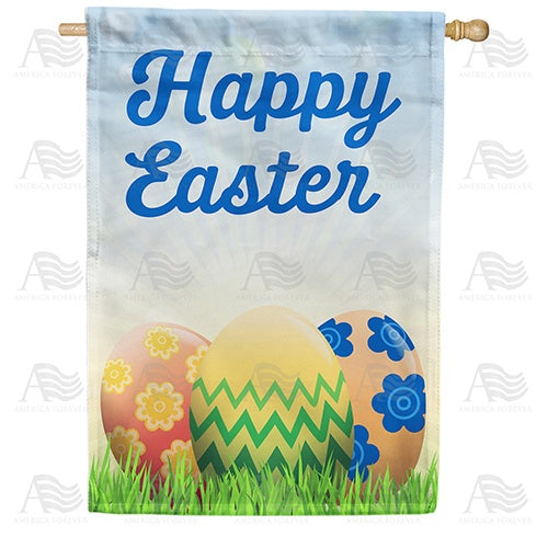 Happy Easter Eggs House Flag