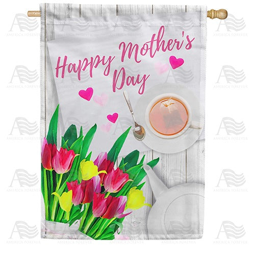 Mother's Day Tea and Tulips House Flag