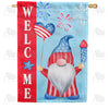 Gnome Celebrates America House Flag