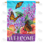America Forever Butterflies & Lilacs House Flag