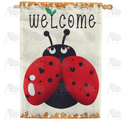 Ladybug Welcome House Flag