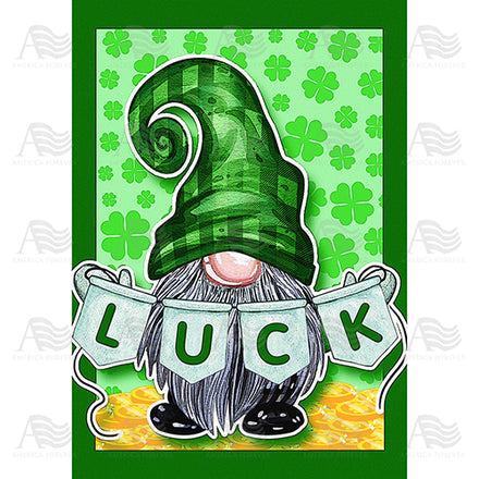 America Forever Irish Gnome Luck House Flag