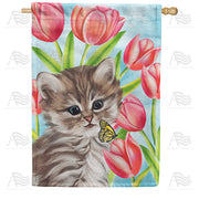 Spring Kitten House Flag