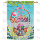 Gnome Easter Basket House Flag