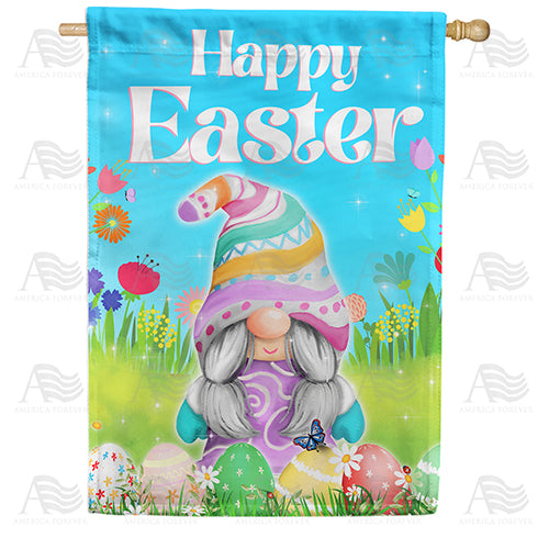 Easter Girl Gnome House Flag