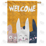 Happy Bunnies Welcome House Flag