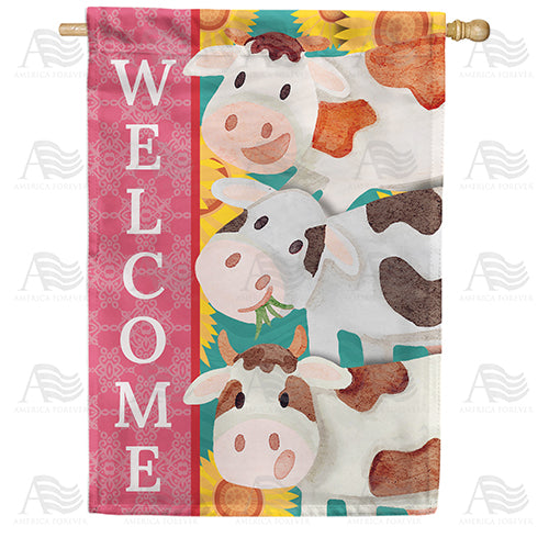America Forever A "Moo"ving Welcome House Flag