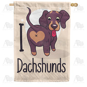 Dachshund Lover House Flag