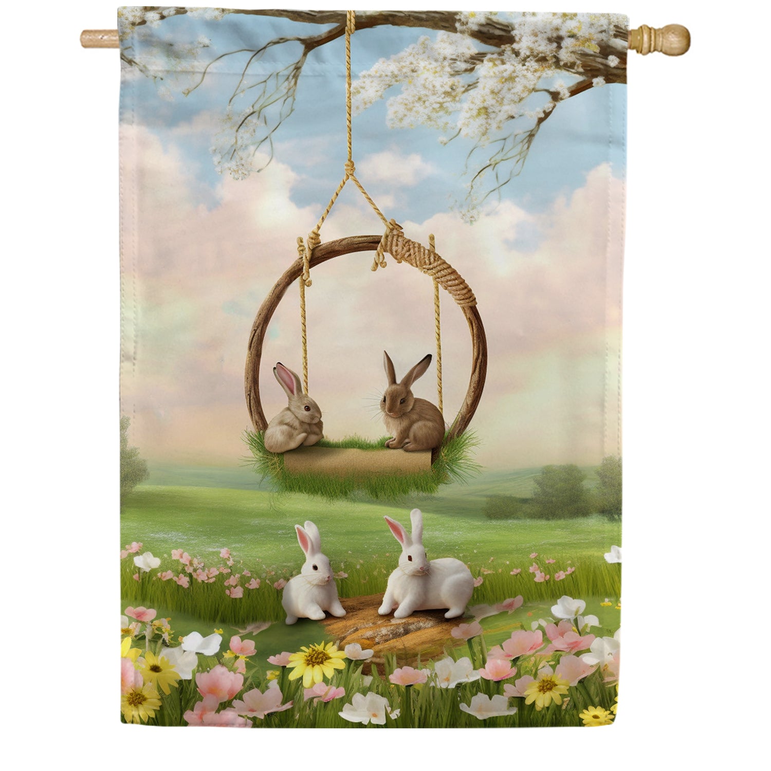 Bunny Swing House Flag