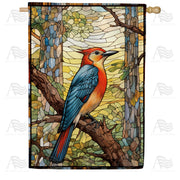 Brightly Colored Woodpecker House Flag