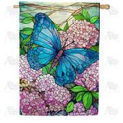 Butterfly And Lilac House Flag