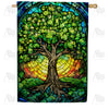 Tree Of Life Stained Glass House Flag