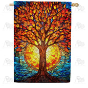 Autumn Tree Blaze House Flag