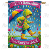 Rainy Day Dance Celebration House Flag
