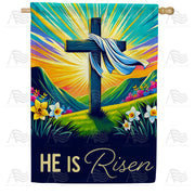 Resurrection Morning Cross House Flag