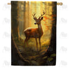 Stag in Golden Forest Light House Flag