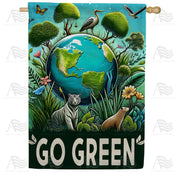 Verdant Wildlife Earth Day Tribute House Flag