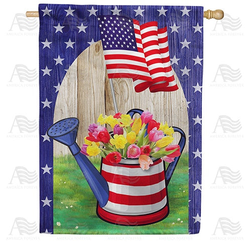 AmeriCAN Flowers House Flag
