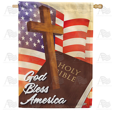 America Forever God Bless America House Flag