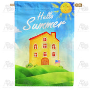 Colorful Summer House Painting House Flag