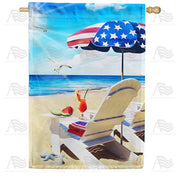 Beach Party For Two House Flag