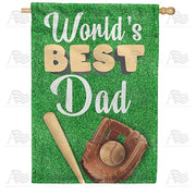 Best Dad Baseball House Flag