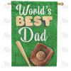 Best Dad Baseball House Flag