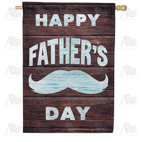 Father's Day On Wood House Flag