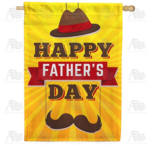 Fedora And Moustache House Flag