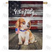 Flag Waving Puppy House Flag