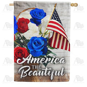 Patriotic Roses House Flag