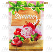 Summer Strawberry Delight House Flag