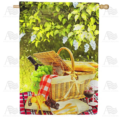 Romantic Summer Picnic House Flag