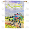 Pedaling Summer Petals House Flag