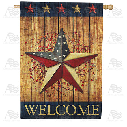 America Forever Country Star Welcome House Flag