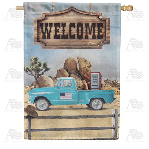 Fill Up In Desert House Flag