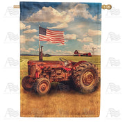 Old American Tractor House Flag