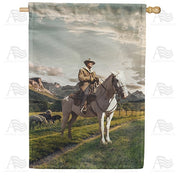 Tall In The Saddle House Flag