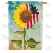 Old Glory Sunflower House Flag