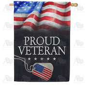 Proud Veteran House Flag