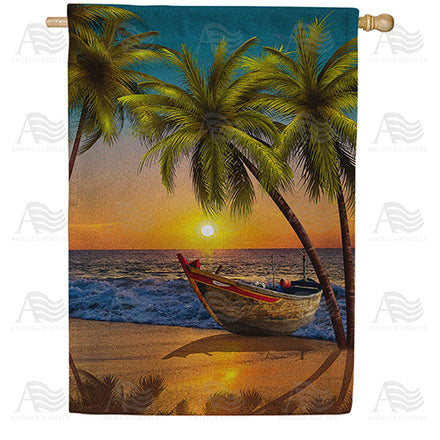 America Forever Tropical Maroon House Flag