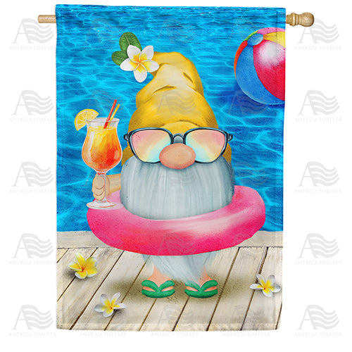 Poolside Gnome House Flag