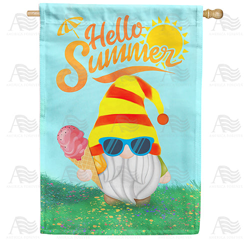 Summer Chill Gnome House Flag