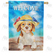 Sun Bonnet Puppy House Flag