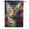 Patriotic Tabby House Flag