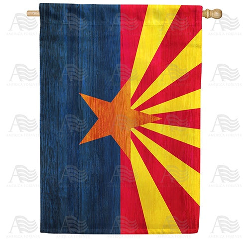 Arizona State Wood-Style House Flag