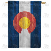 Colorado State Wood-Style House Flag