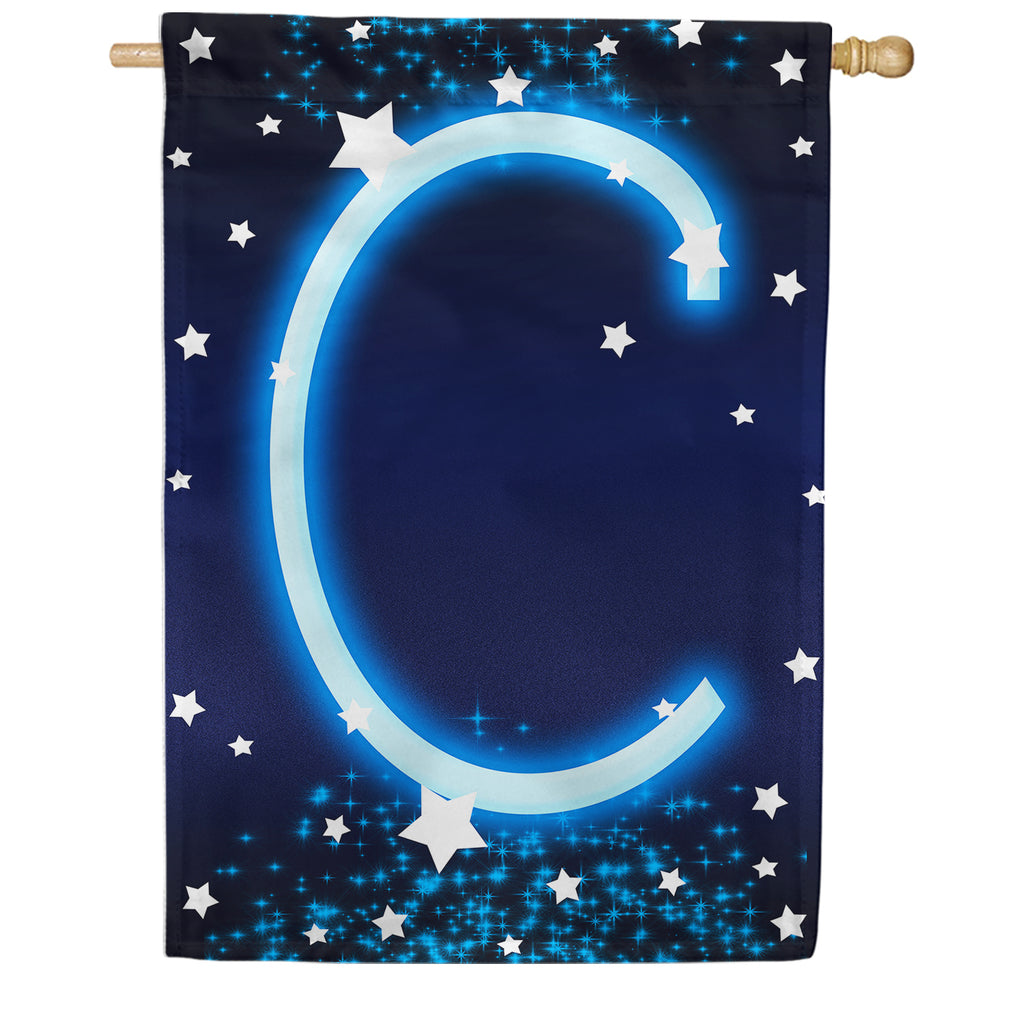 New Year Startlight - Monogram C House Flag