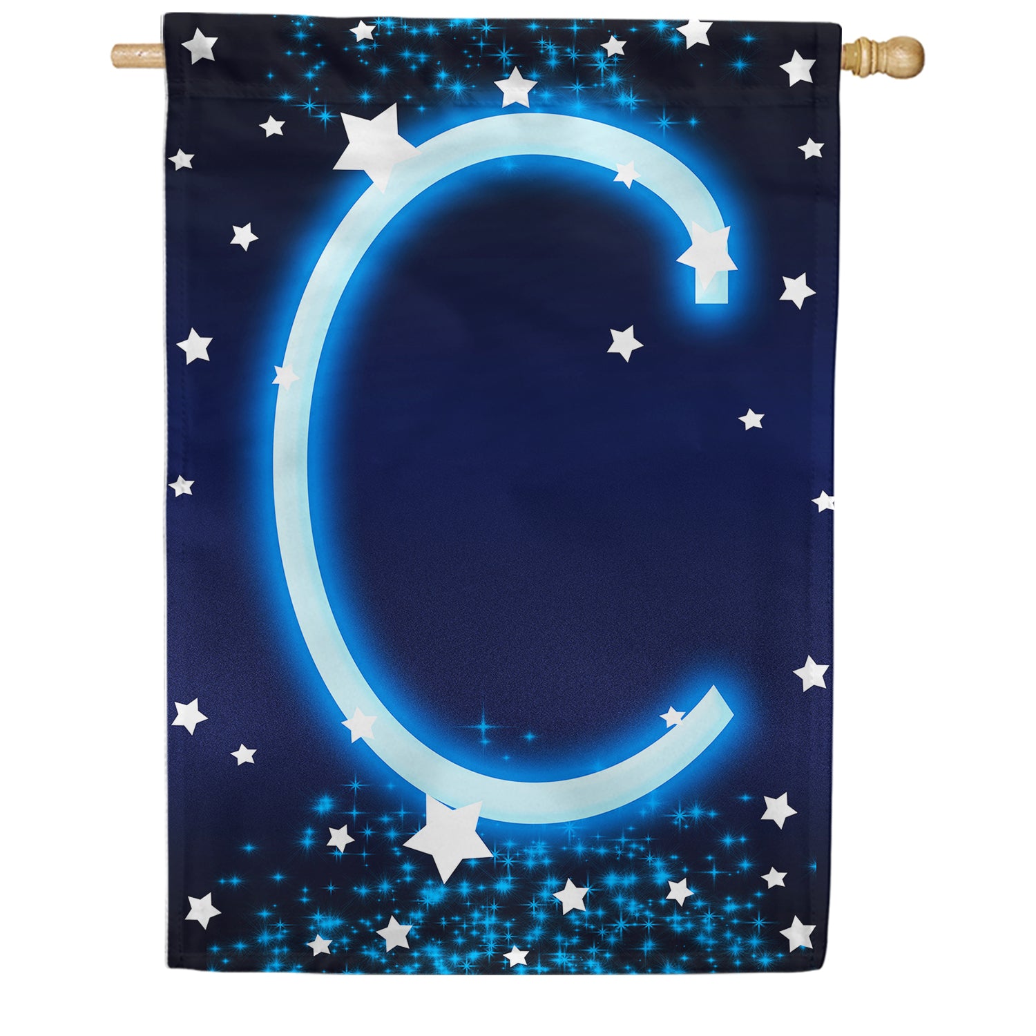 New Year Startlight - Monogram C House Flag
